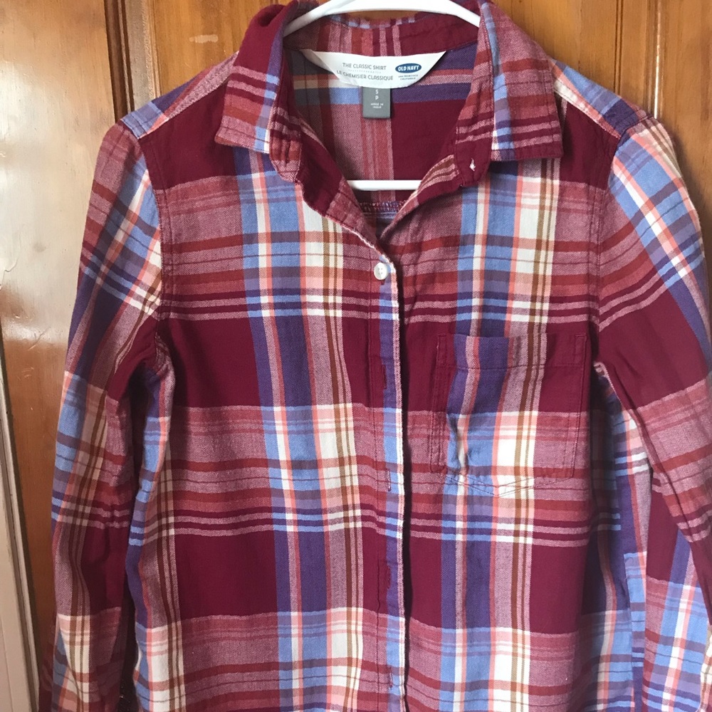 Old Navy plaid chamois shirt. Women small petite